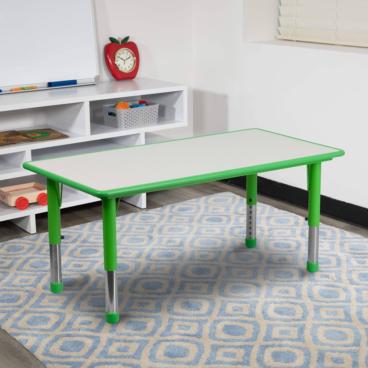 Rectangular Activity Table in Green/grey O596679