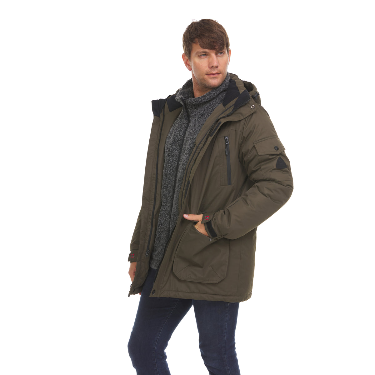 Men’s 3 in 1 Waterproof Winter Ski Jacket with Inner Fleece H651
