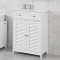White Bathroom Vanity Set with Drawer and Double Shutter Door F133051