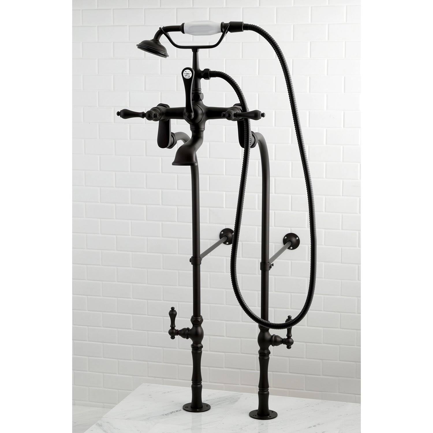 Vintage Freestanding Tub Filler Package Polished Brass O6114