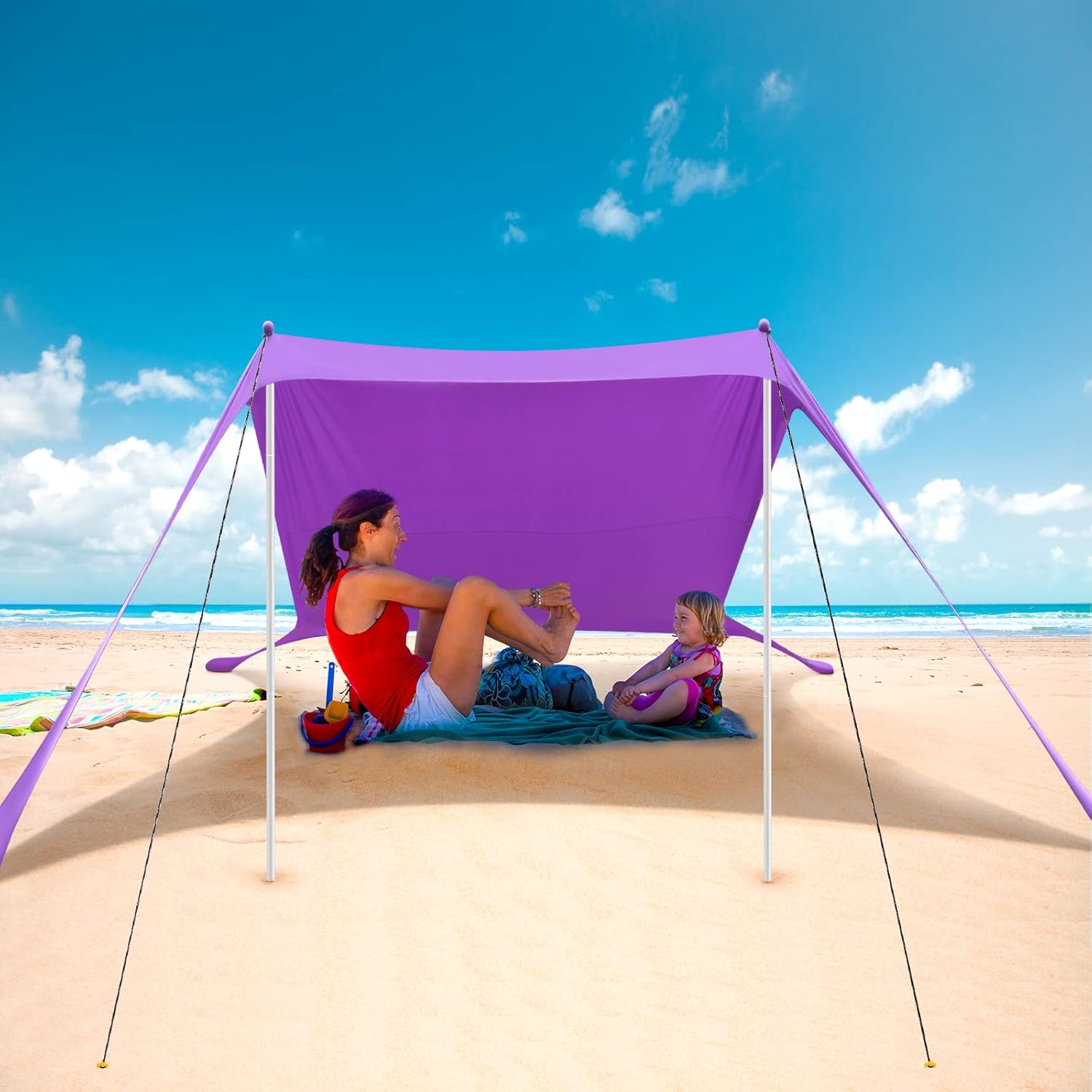 Pop Up Beach Tent Sun Shelter with Storage Bag P35267