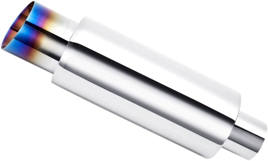 2.25'' Inlet 3'' Outlet Exhaust Burnt Muffler Tip Stainless Steel 14.7'' Length Pack of 2 H7054