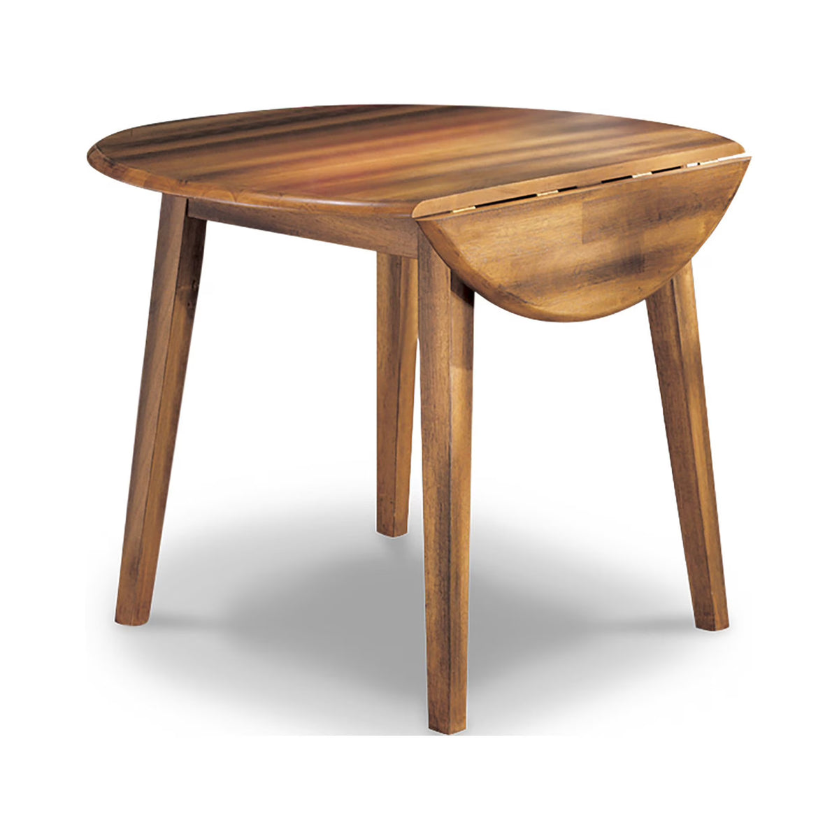 Rustic Brown Round Drop Leaf Table F61133