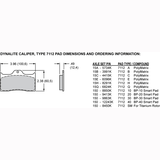 Forged Dynalite Internal Caliper 1.75/1 inch X196