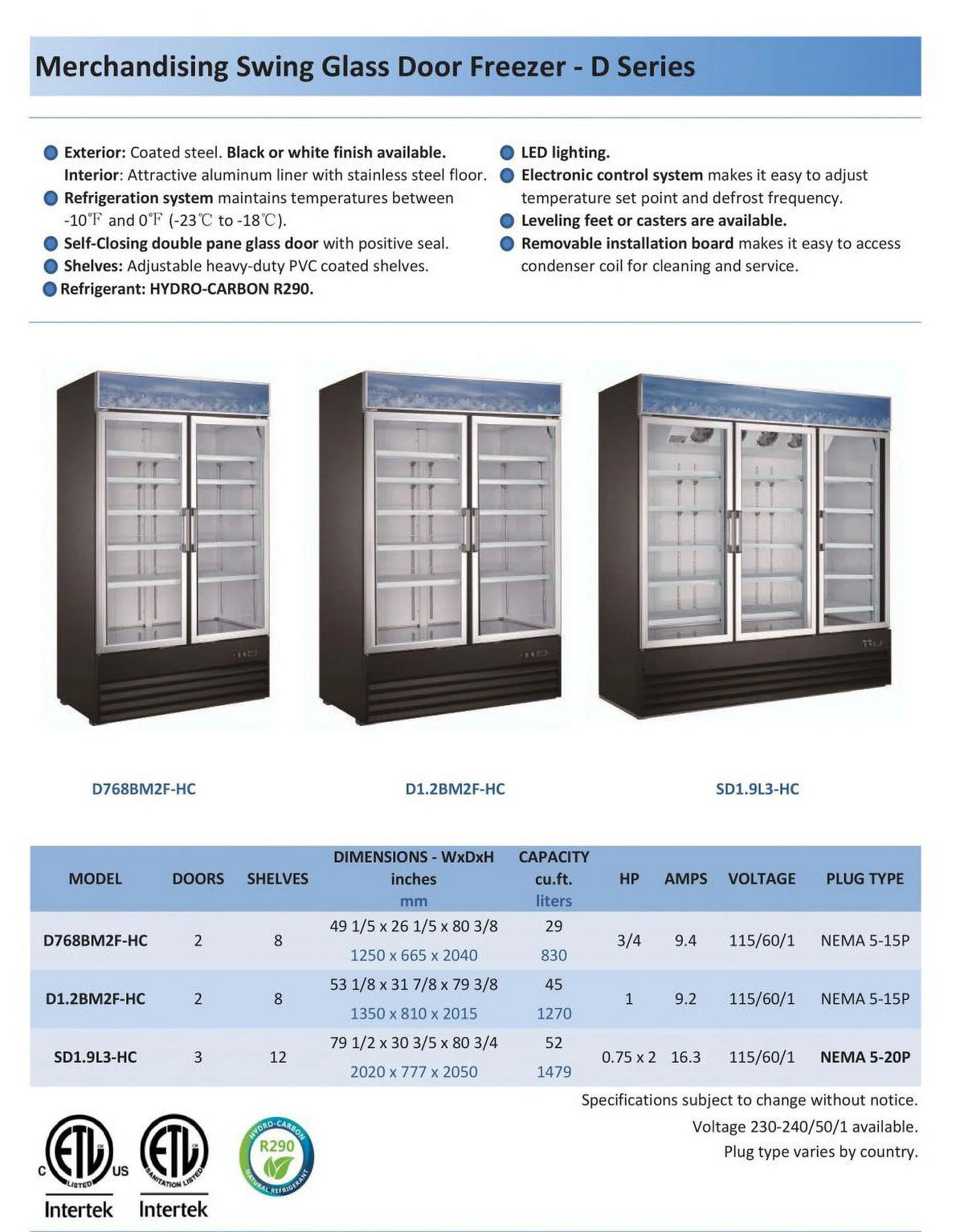 Two Glass Door Freezer with SS Door O135