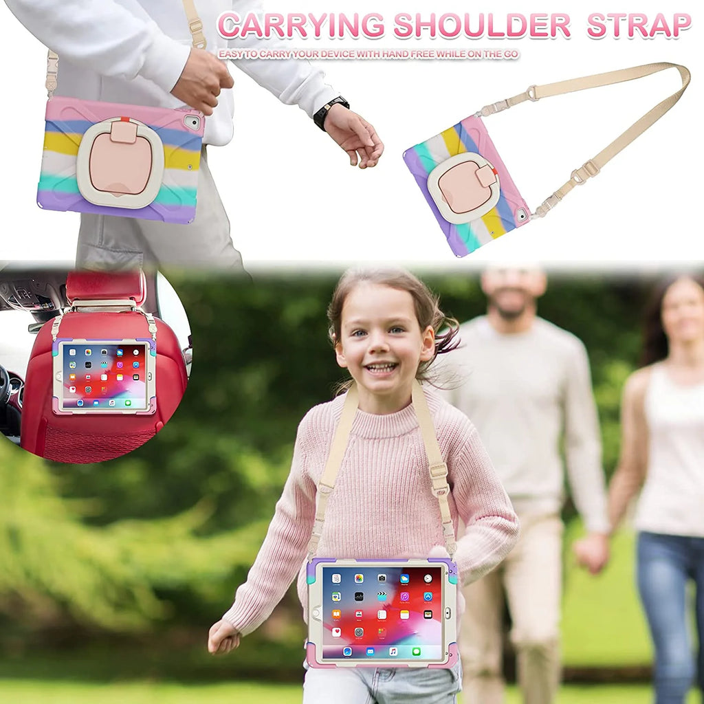 Shockproof Case with Pen Holder, Swivel Stand and Shoulder Strap H20470