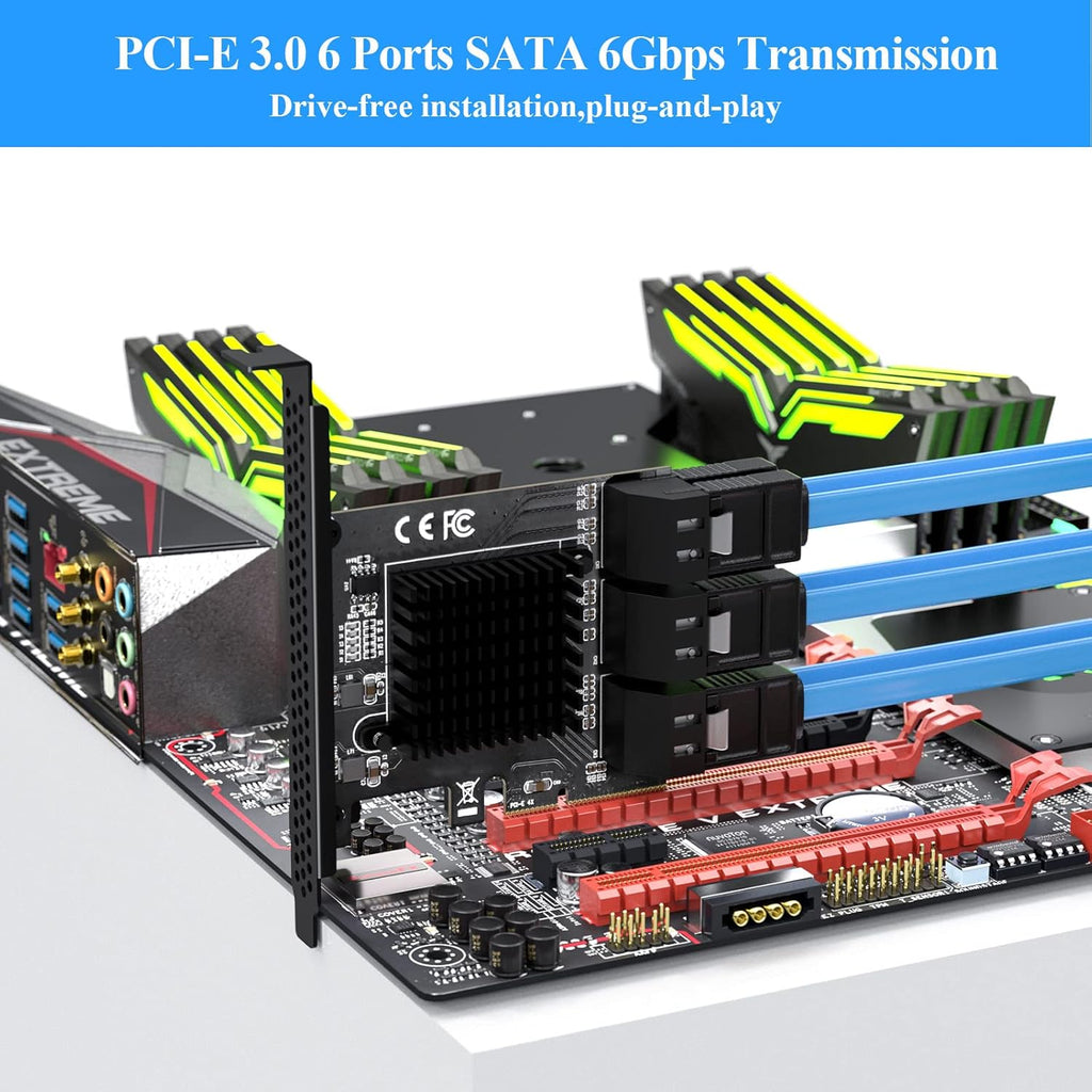 PCIe 4X SATA Card, 6 Ports, Non-Raid, SATA 3.0 B85698