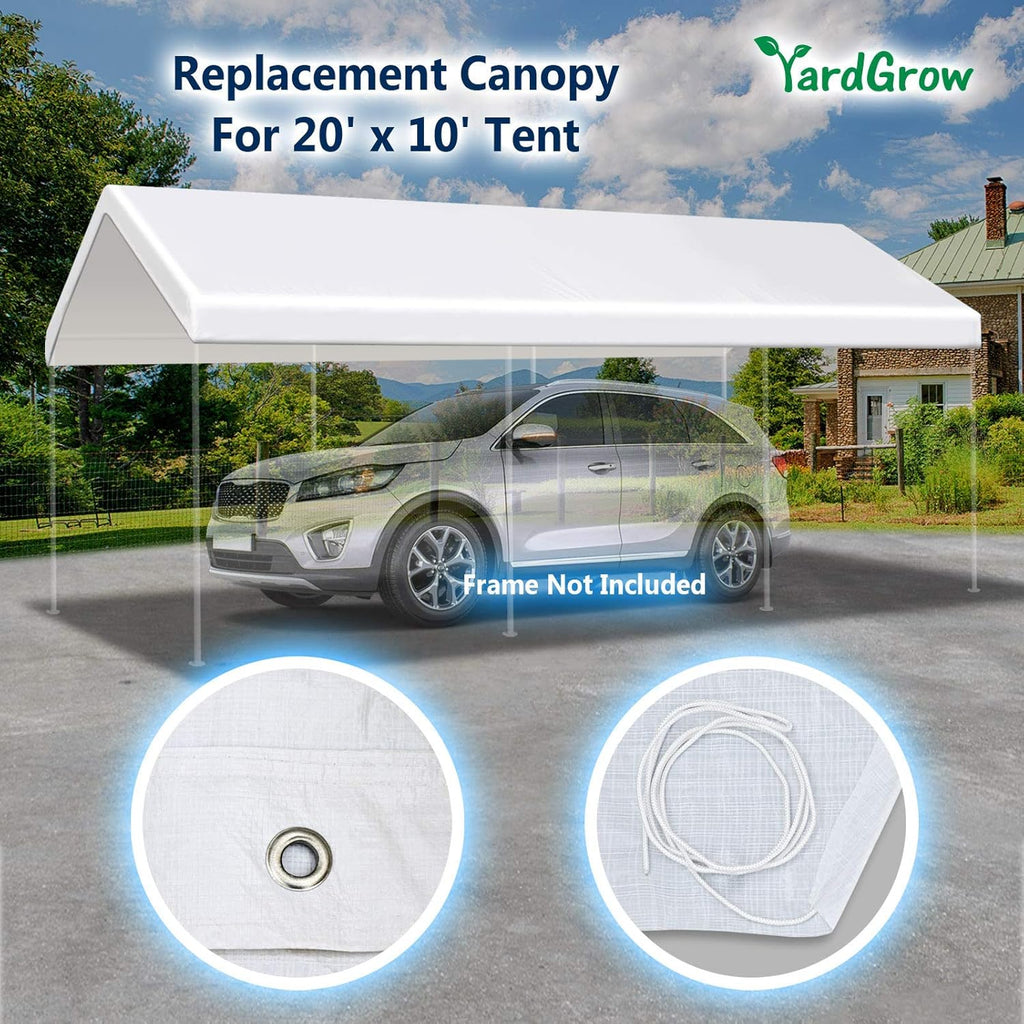 10'x20' Carport Replacement Canopy Cover with Ball Bungees F529