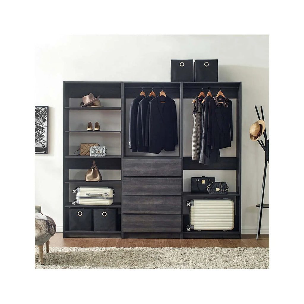 Gray Freestanding Wood Closet System T7485