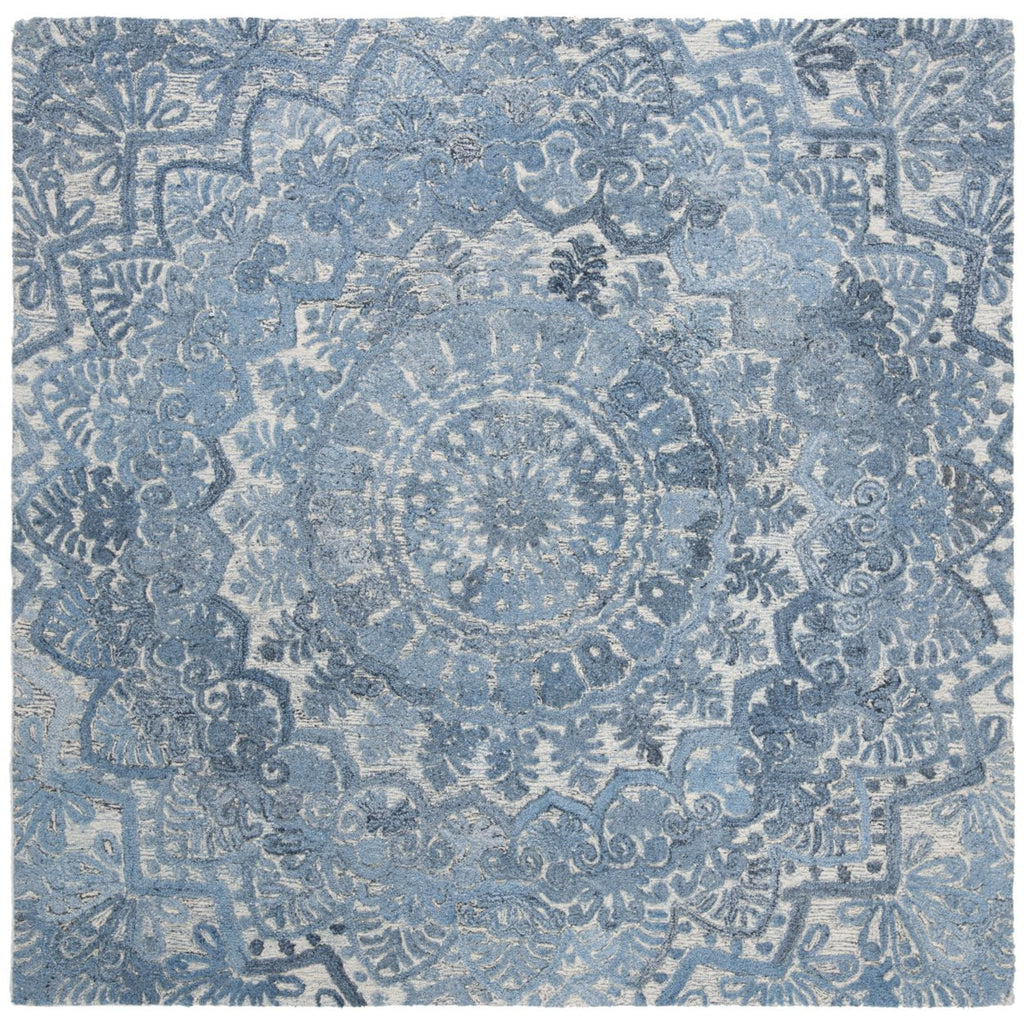 Blue / Ivory Handmade Rug Q88110