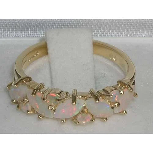 14k Yellow Gold Natural Opal Eternity Ring J83412