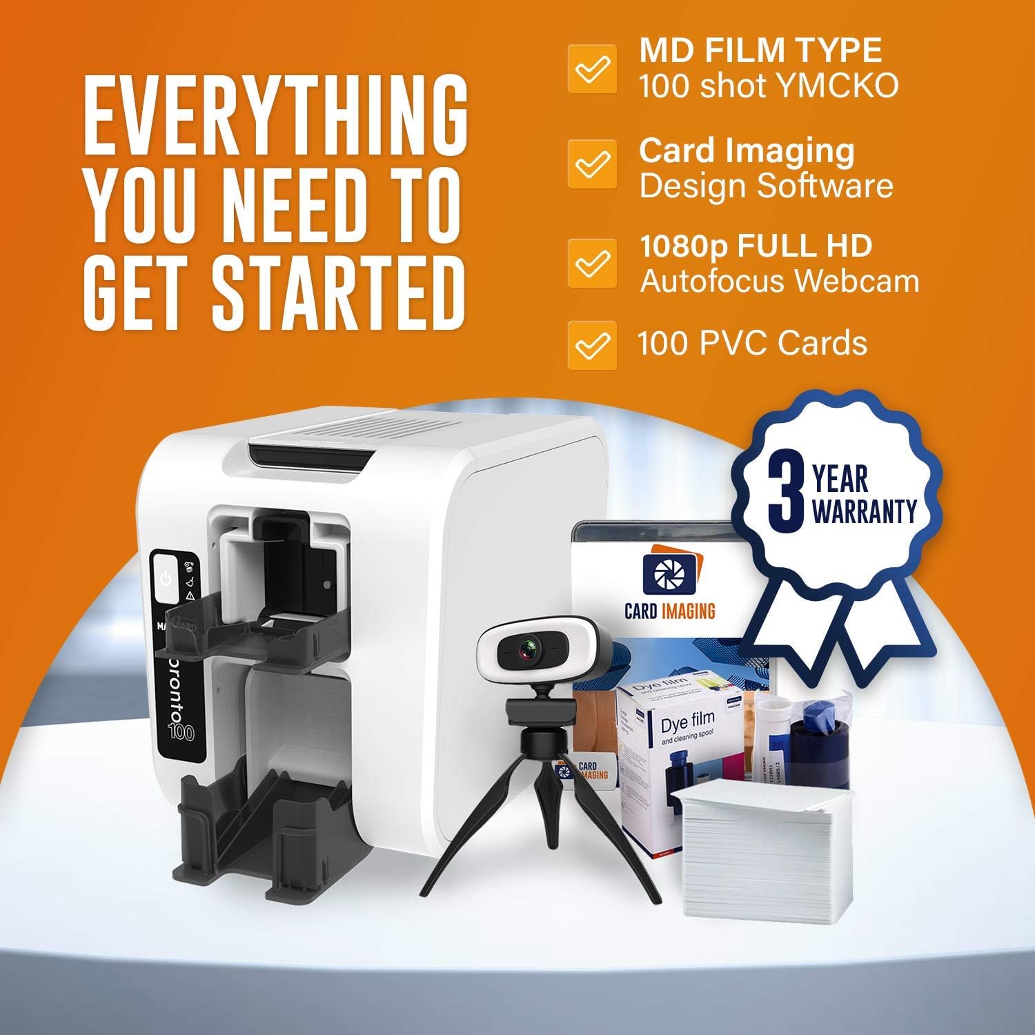 Single Side ID Card Printer Badge Maker Machine E3643