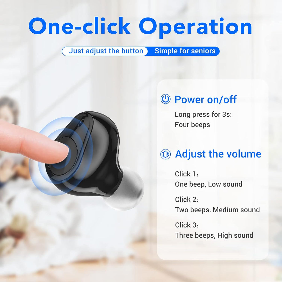 Rechargeable Digital Hearing Amplifier with Noise Cancelling E98934