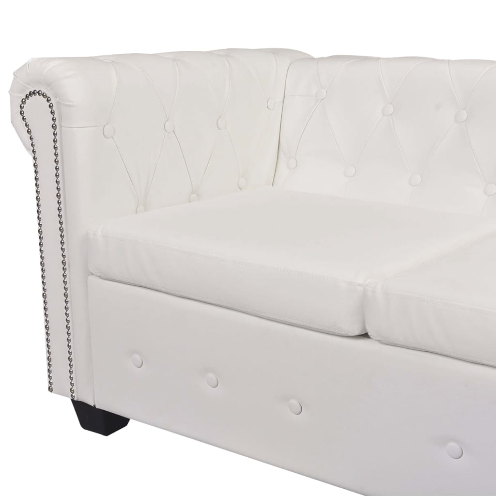 White Faux Leather 5-Seater Corner Sofa K3295