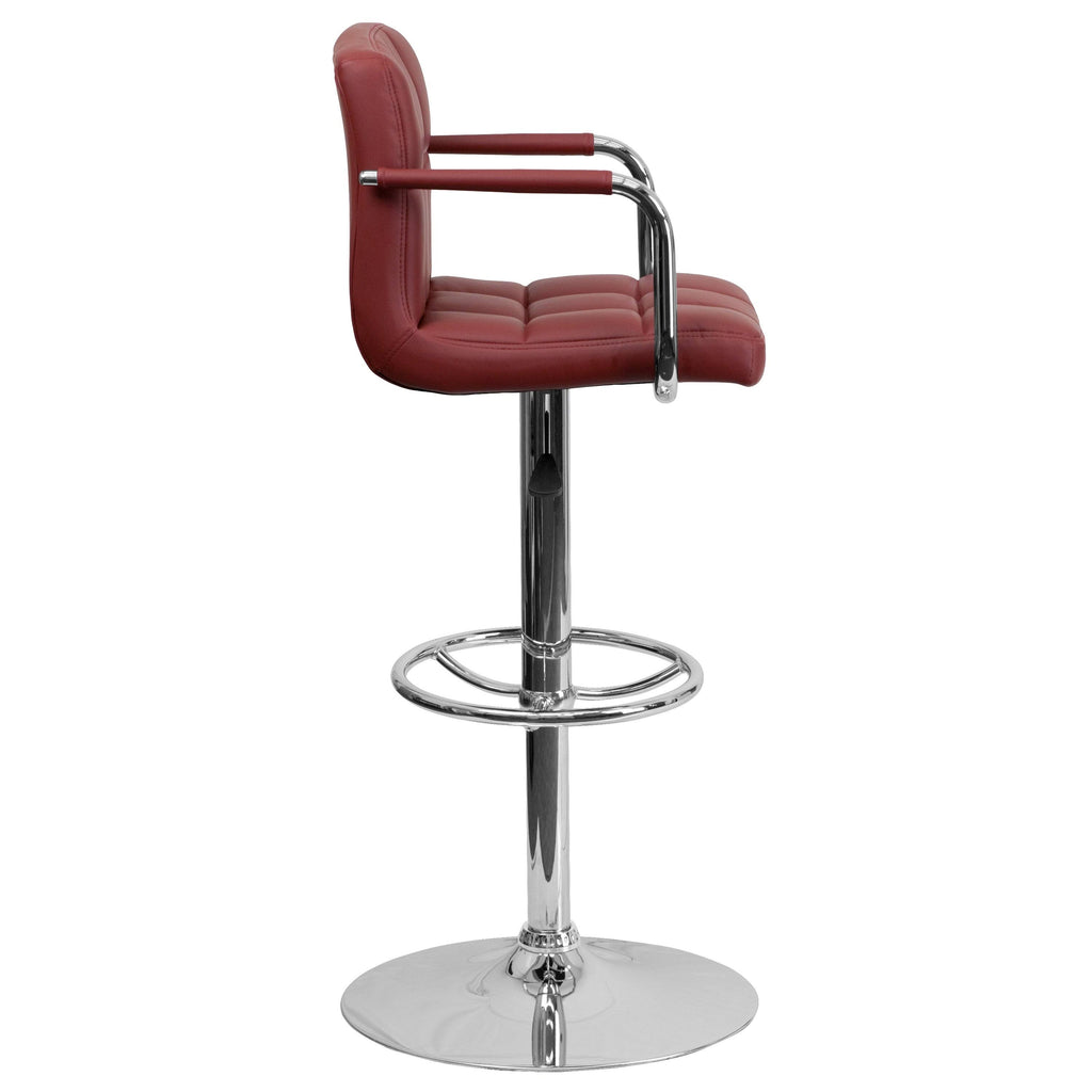 Yellow Adjustable Quilted Barstool O99237
