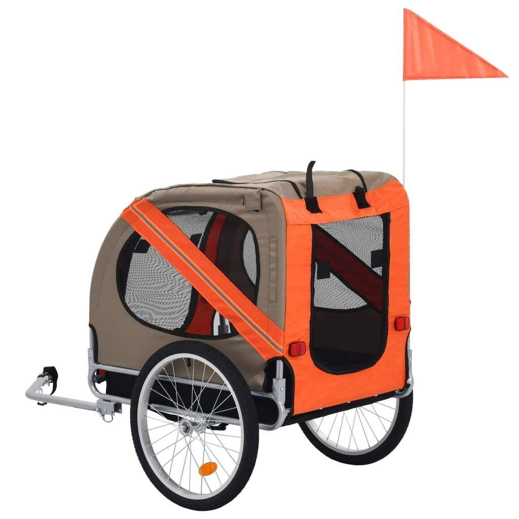 Dog Bike Trailer Orange and Brown V556