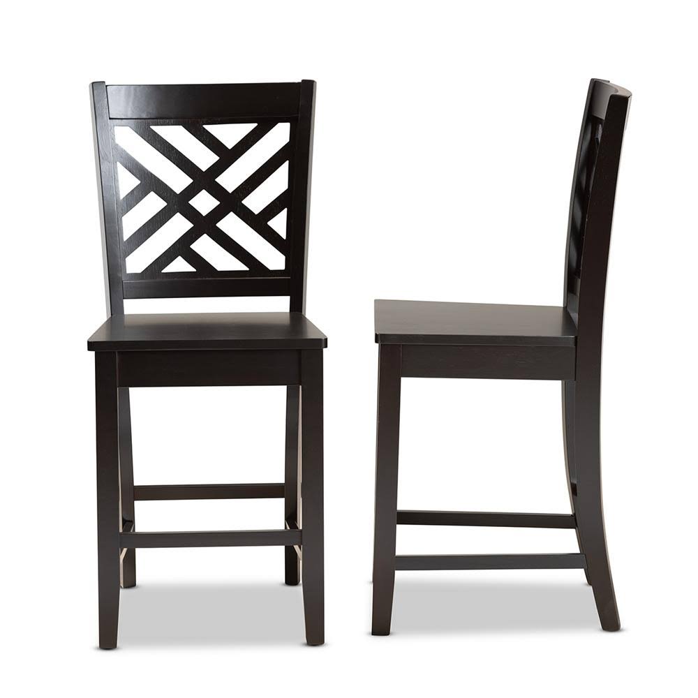 Walnut Brown 2-Piece Counter Stool Set F994347