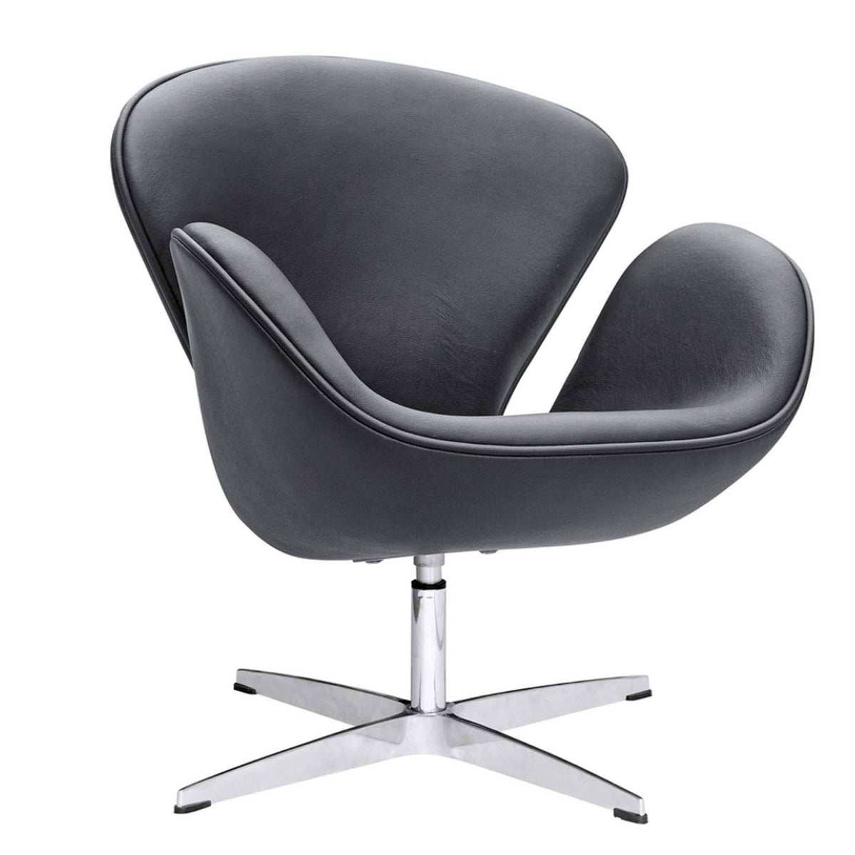 White Leather Swan Chair Z923147