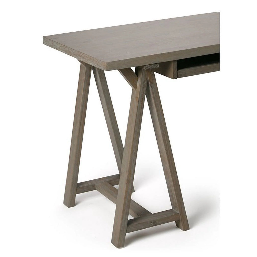 Rustic Solid Wood Computer Desk in Distressed Gray M862