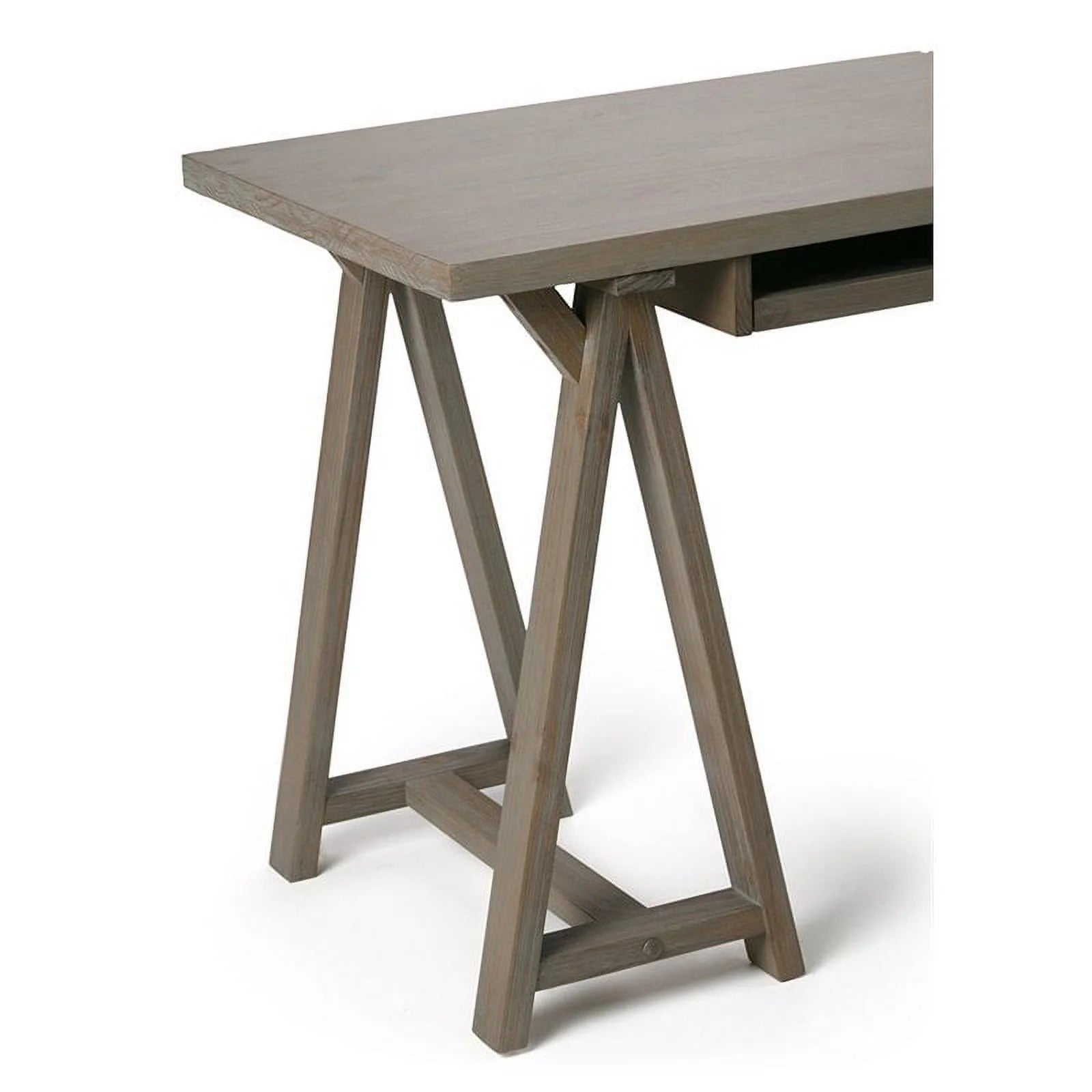 Rustic Solid Wood Computer Desk in Distressed Gray M862