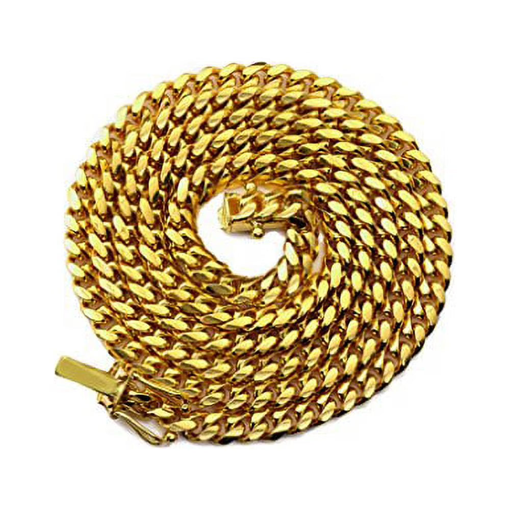 10K Yellow Gold Miami Cuban Link Chain Necklace T810952
