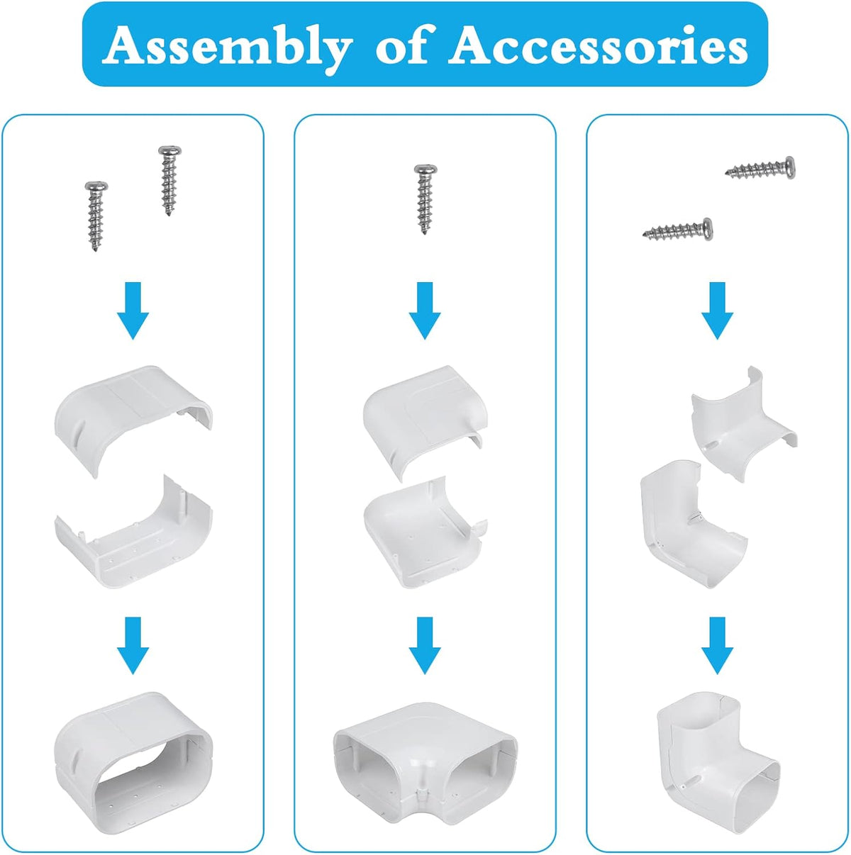 17Ft PVC Decorative Line Set Cover Kit for Ductless Mini Split Air Conditioners V241