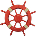 Rustic White Decorative Ship Wheel with Anchor 18 D178