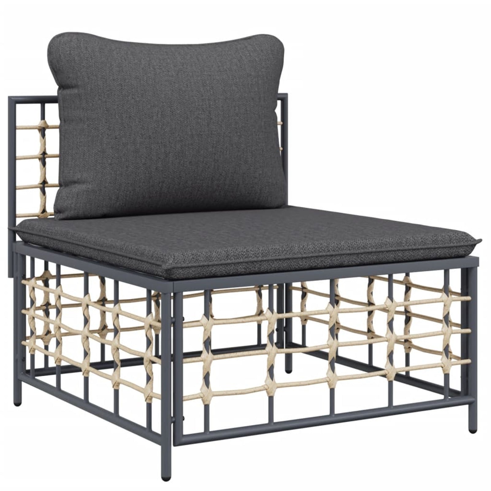 3 Piece Anthracite Poly Rattan Outdoor Patio Furniture Set W63347