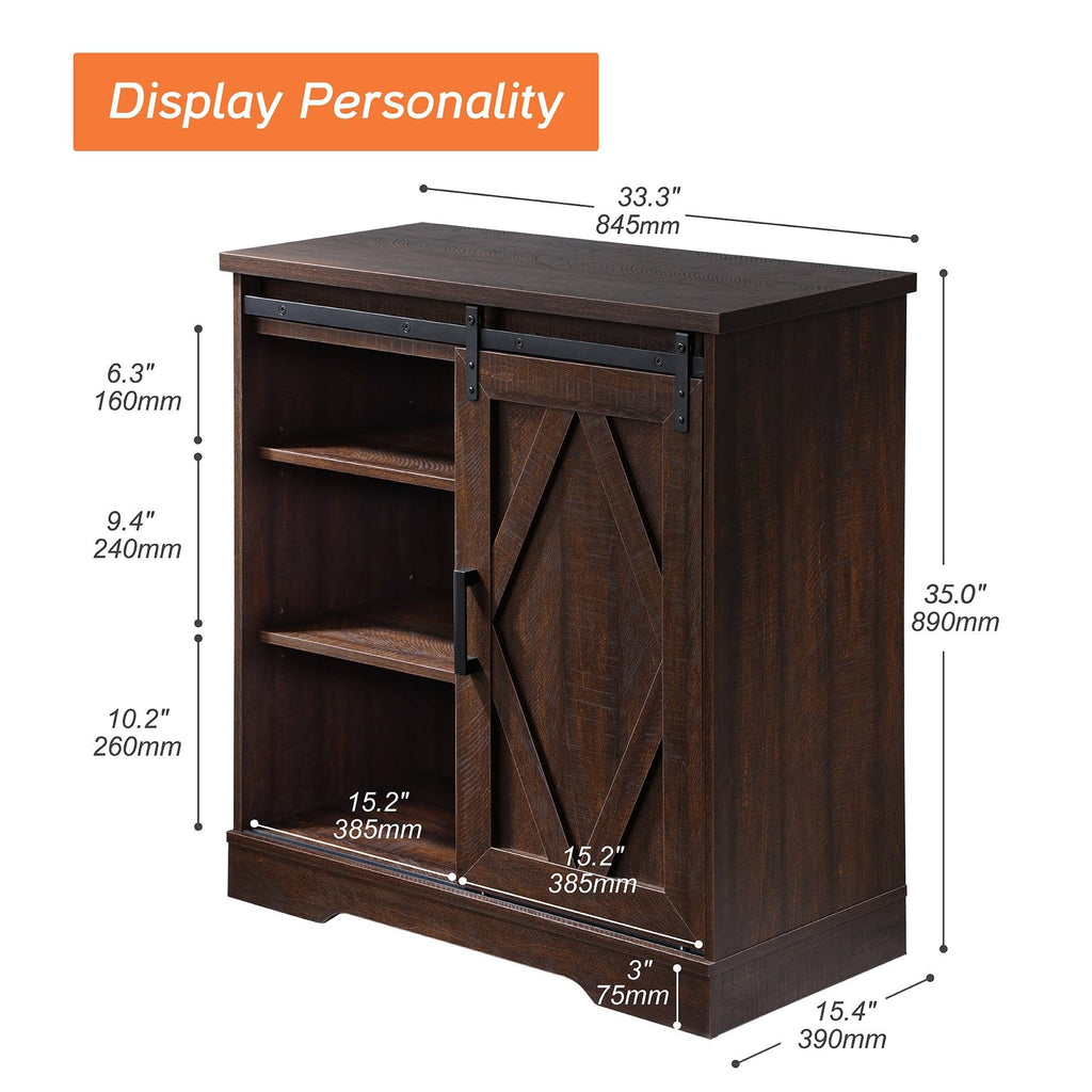 Rustic Brown Wash Wood TV Stand / Storage Cabinet Y289498