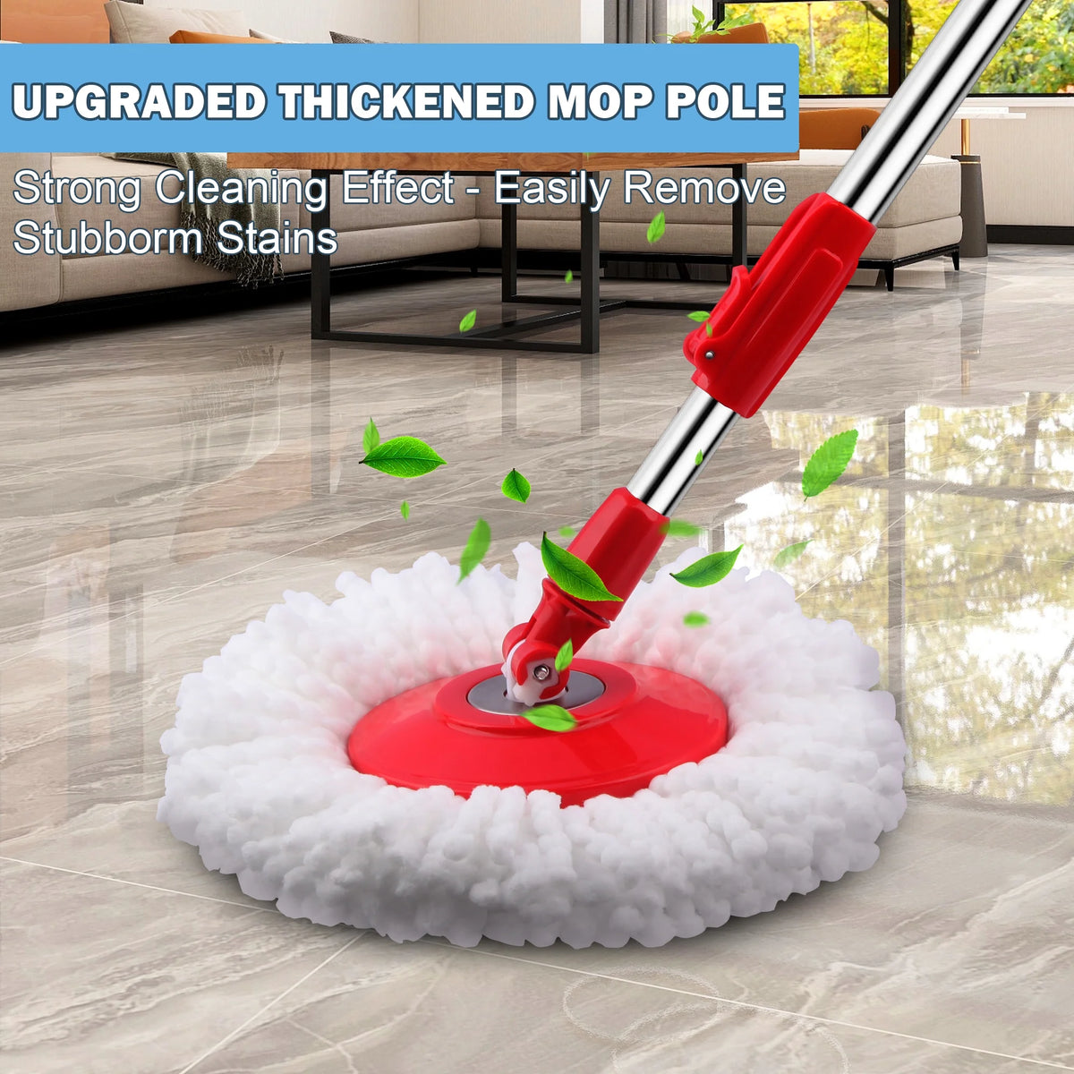 Red Spin Mop and Bucket System with Wringer Set T360520