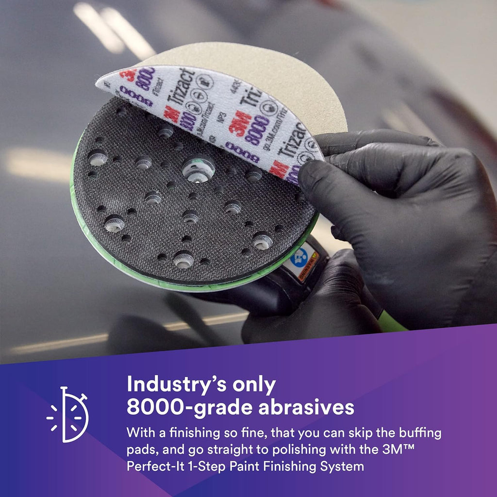 3M Hookit Foam Backing Abrasive Disc, 6 in, 3000 and 8000 Grade, 10 Discs/Carton, 4 Cartons/Case Pack of 2 E2376