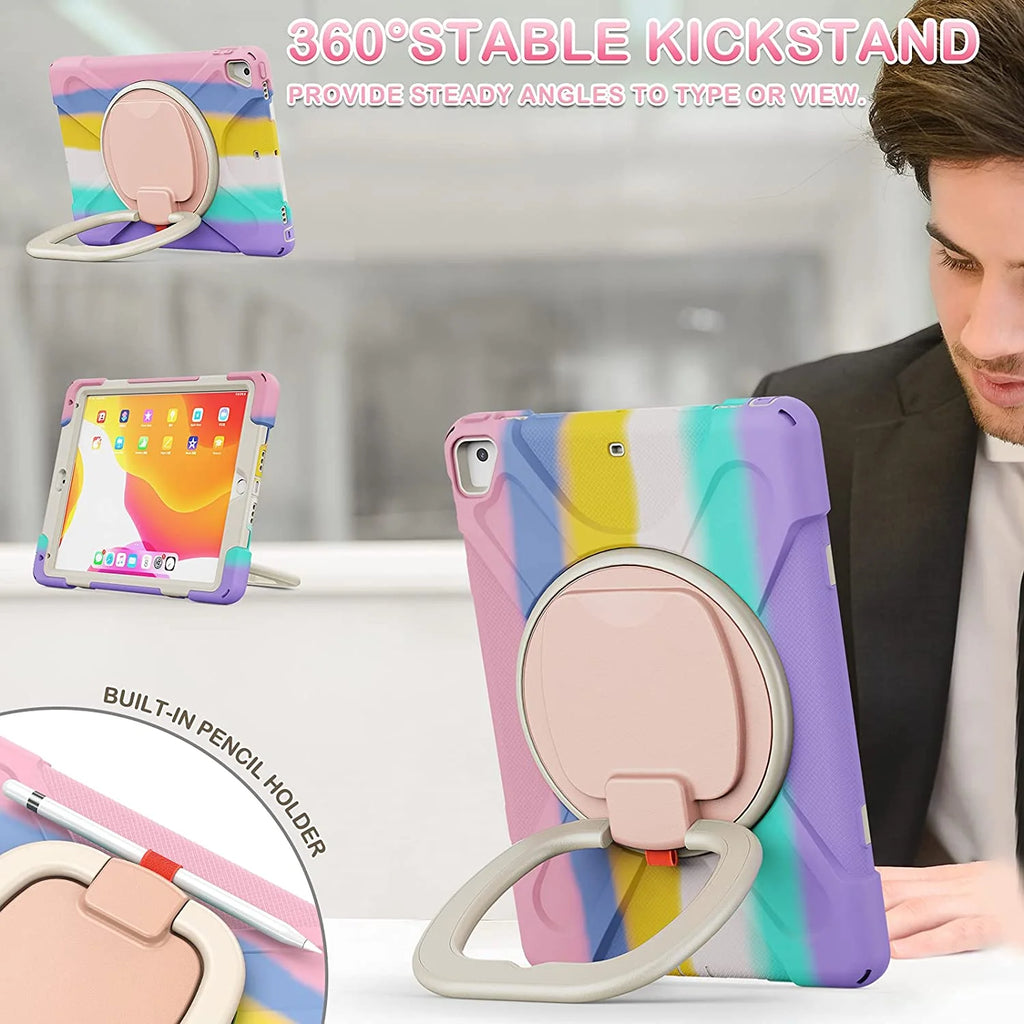 Shockproof Case with Pen Holder, Swivel Stand and Shoulder Strap H20470
