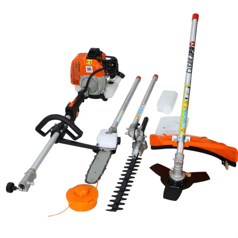 4 in 1 Gas Pole Saw Hedge Trimmer Grass Trimmer Brush Cutter Garden Tool System N63905