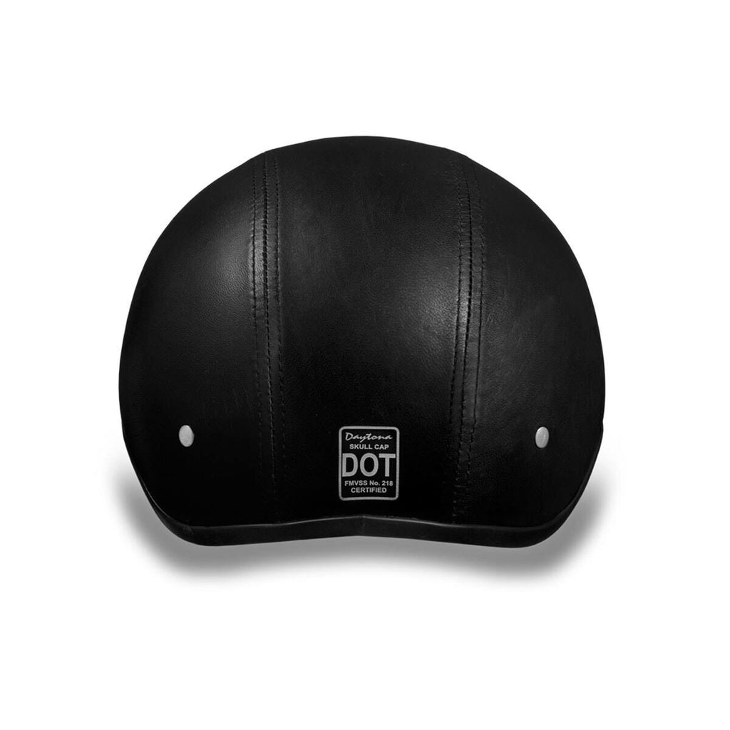 Skull Cap Helmet with Visor Leather Covered V40562