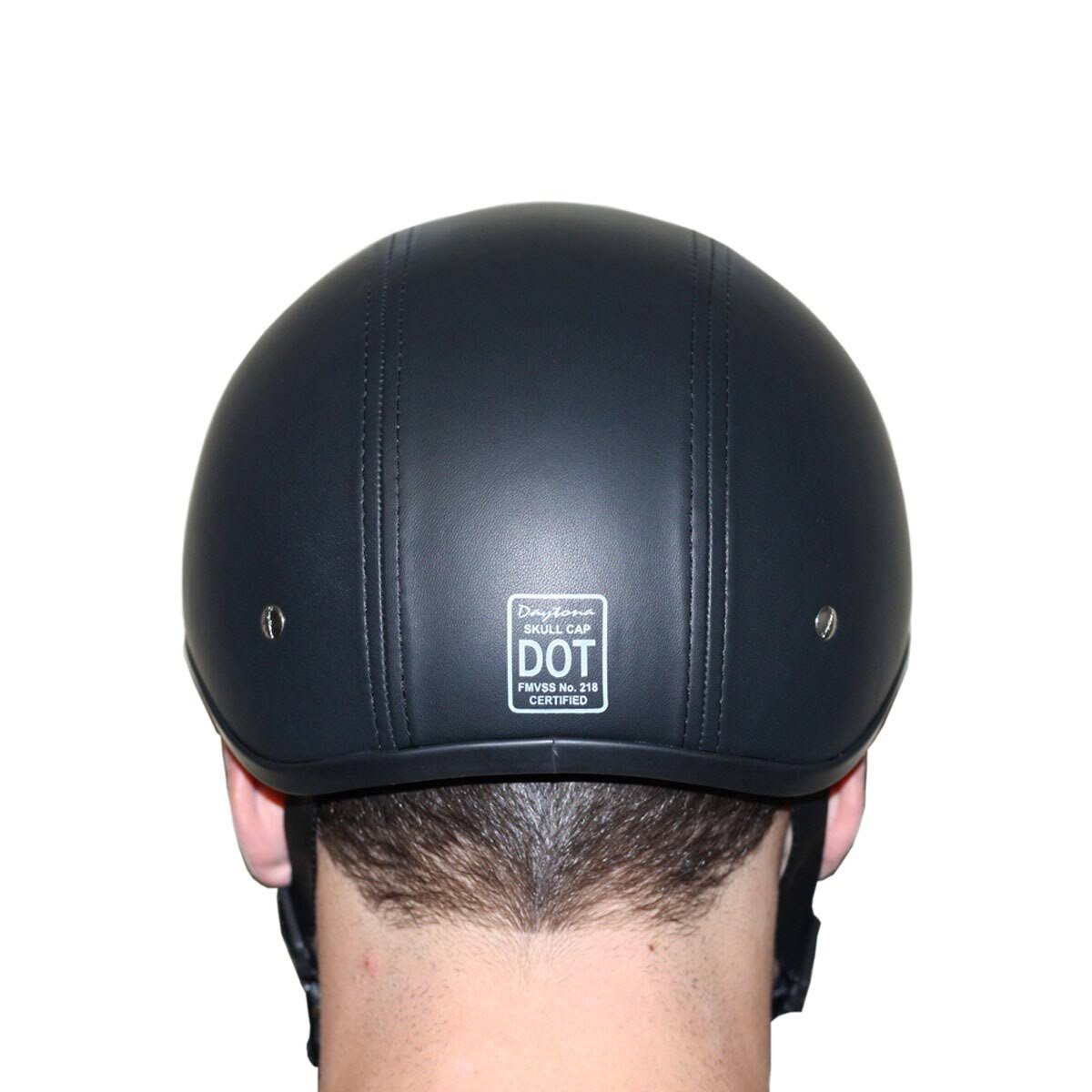 Skull Cap Helmet with Visor Leather Covered V40562