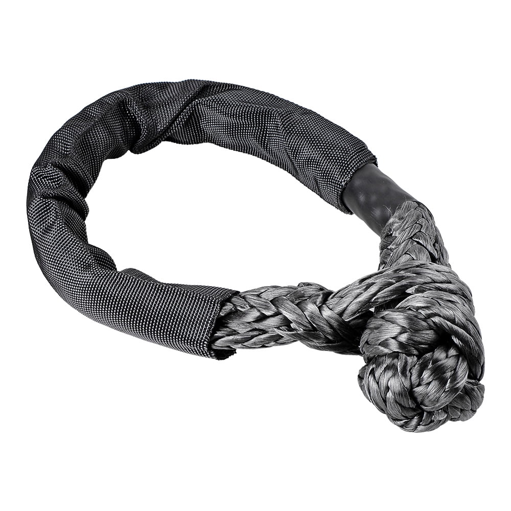 Black 1/2" Synthetic Soft Shackle Tow Straps Rope Recovery 38000 lb UHMWPE (Pack of 4) N948636