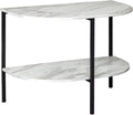 Half Moon Chair Side End Table with Faux Carrera Marble Top M20807