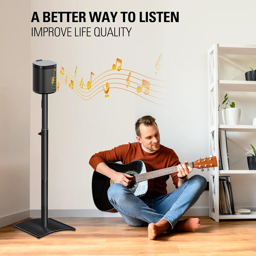 Speaker Stand with Cable Management, Height Adjustable 39.6"-48.3", Pack of 2 Q174742
