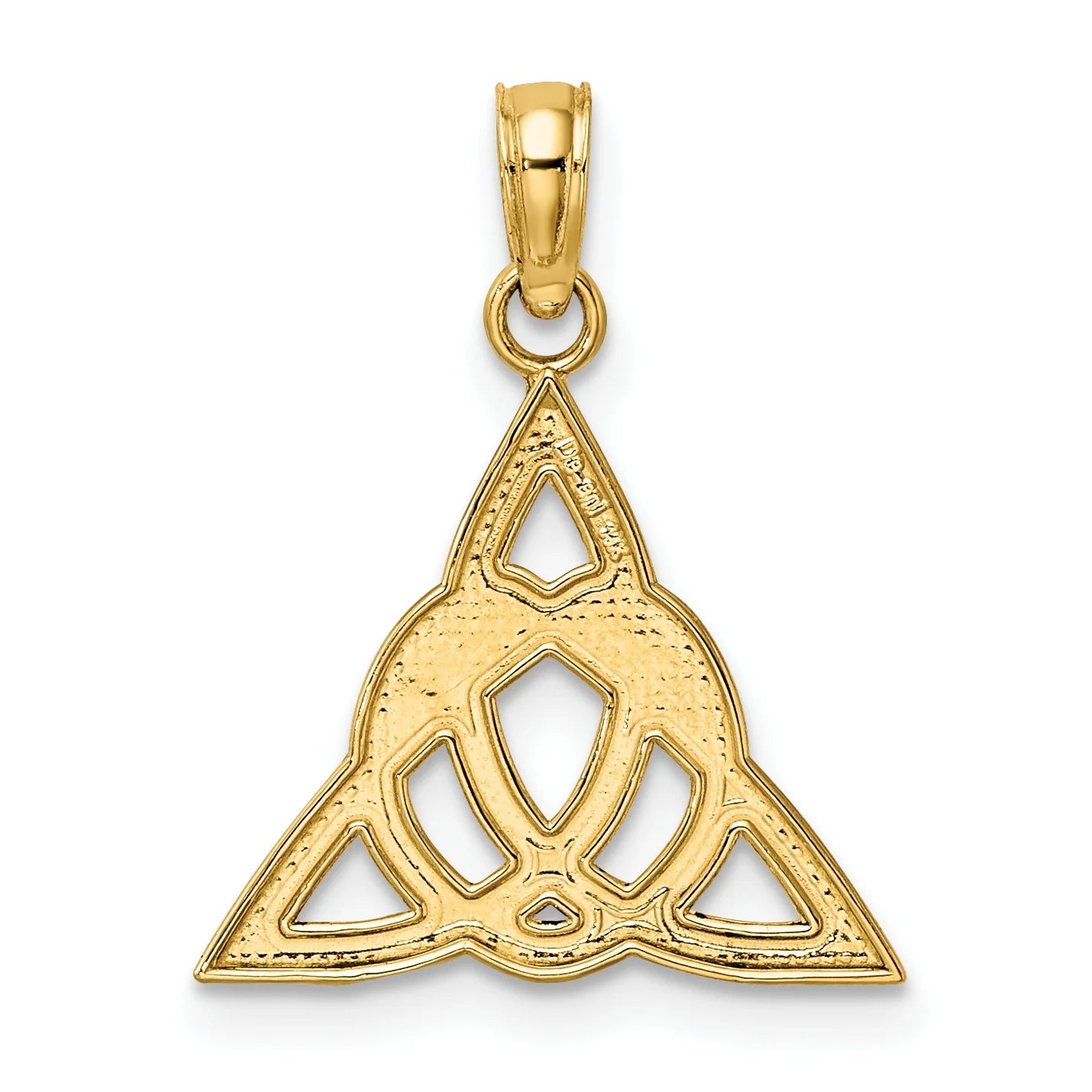 14K Yellow Gold Celtic Trinity Knot Pendant Charm with Rope Chain Necklace 18'' M430