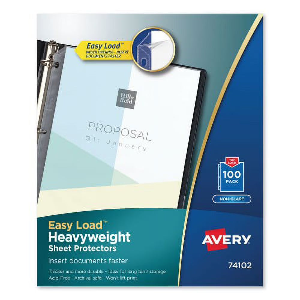 Top-Load Poly Sheet Protectors, Heavy Gauge, Letter, Nonglare, 100/Box V793017