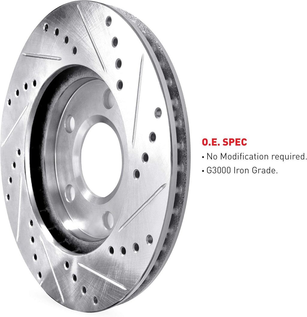 Drilled and Slotted Brake Rotors and Pads with Hardware Kit I444720