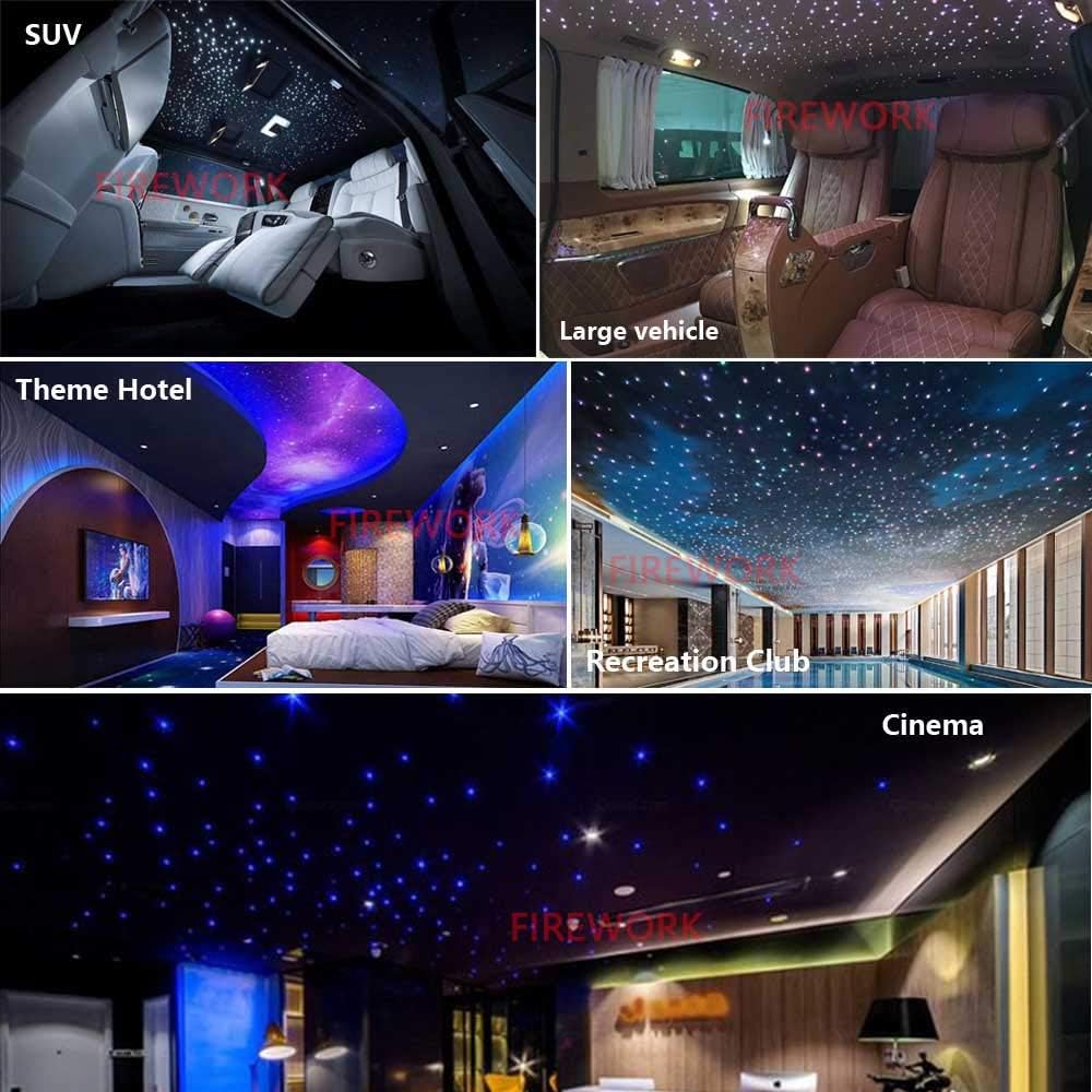 460pcs 0.03in 9.8ft RGBW LED Fiber Optic Star Ceiling Light Kit P982
