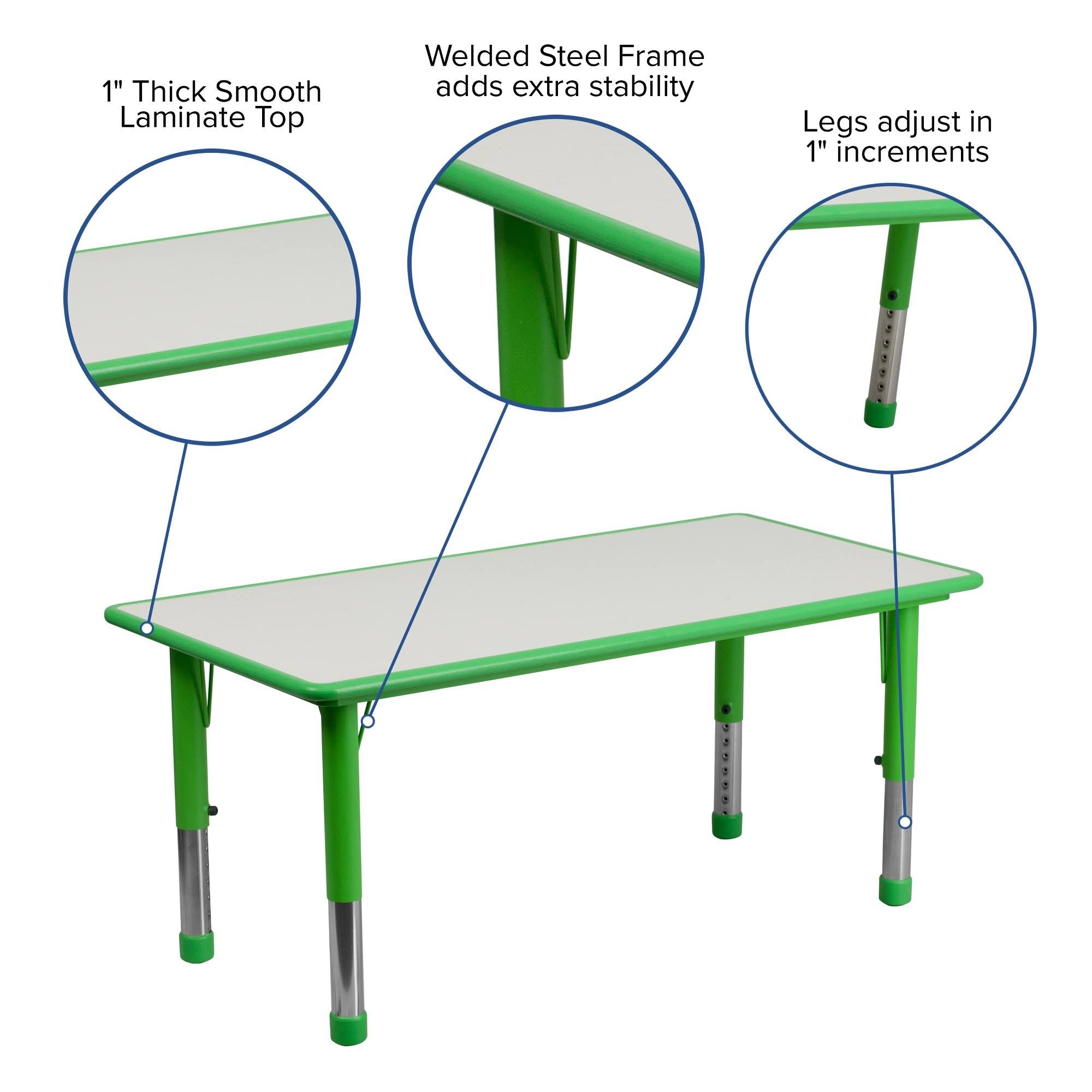 Rectangular Activity Table in Green/grey O596679