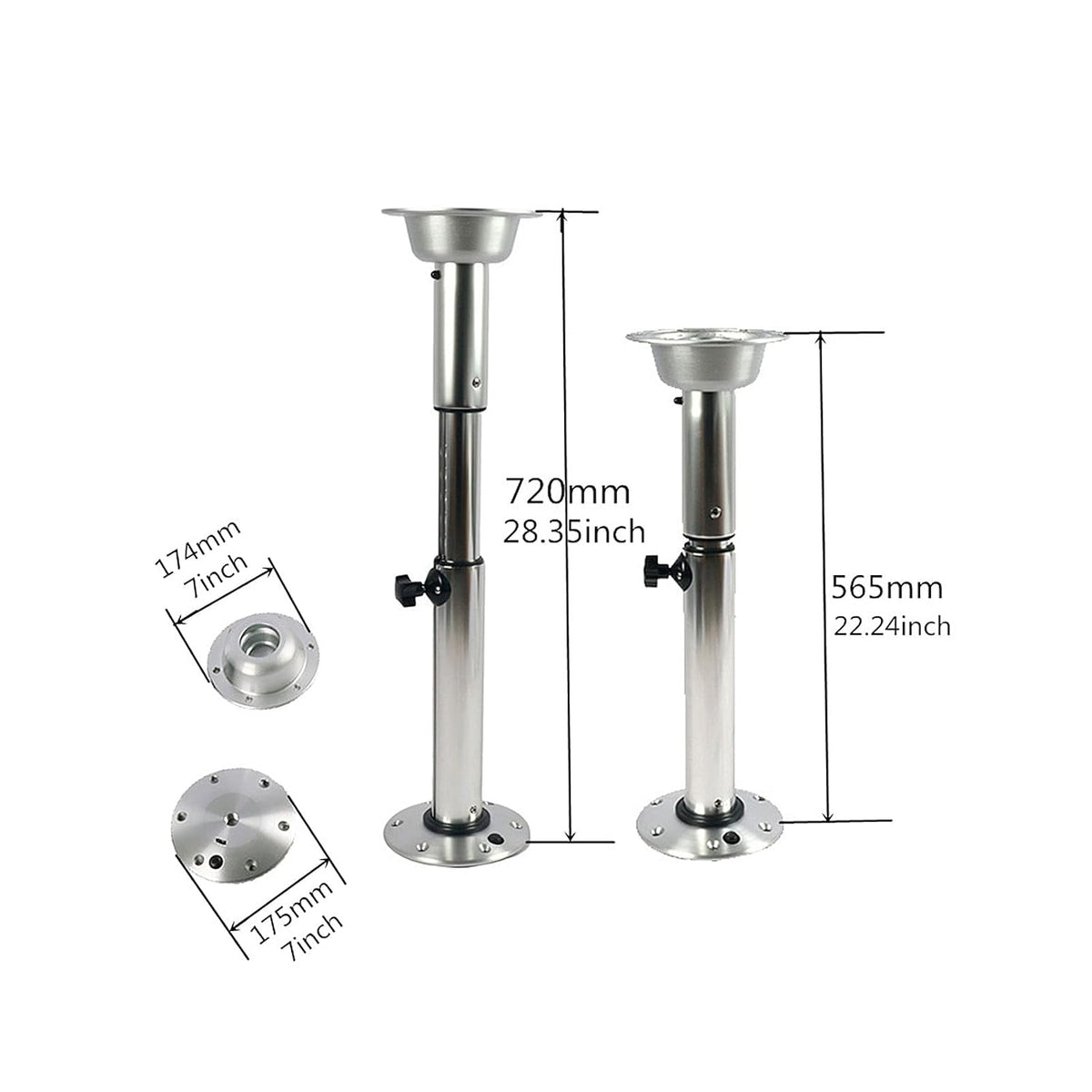 7 Inch Height Adjustable Table Pedestal Stand Base F26907