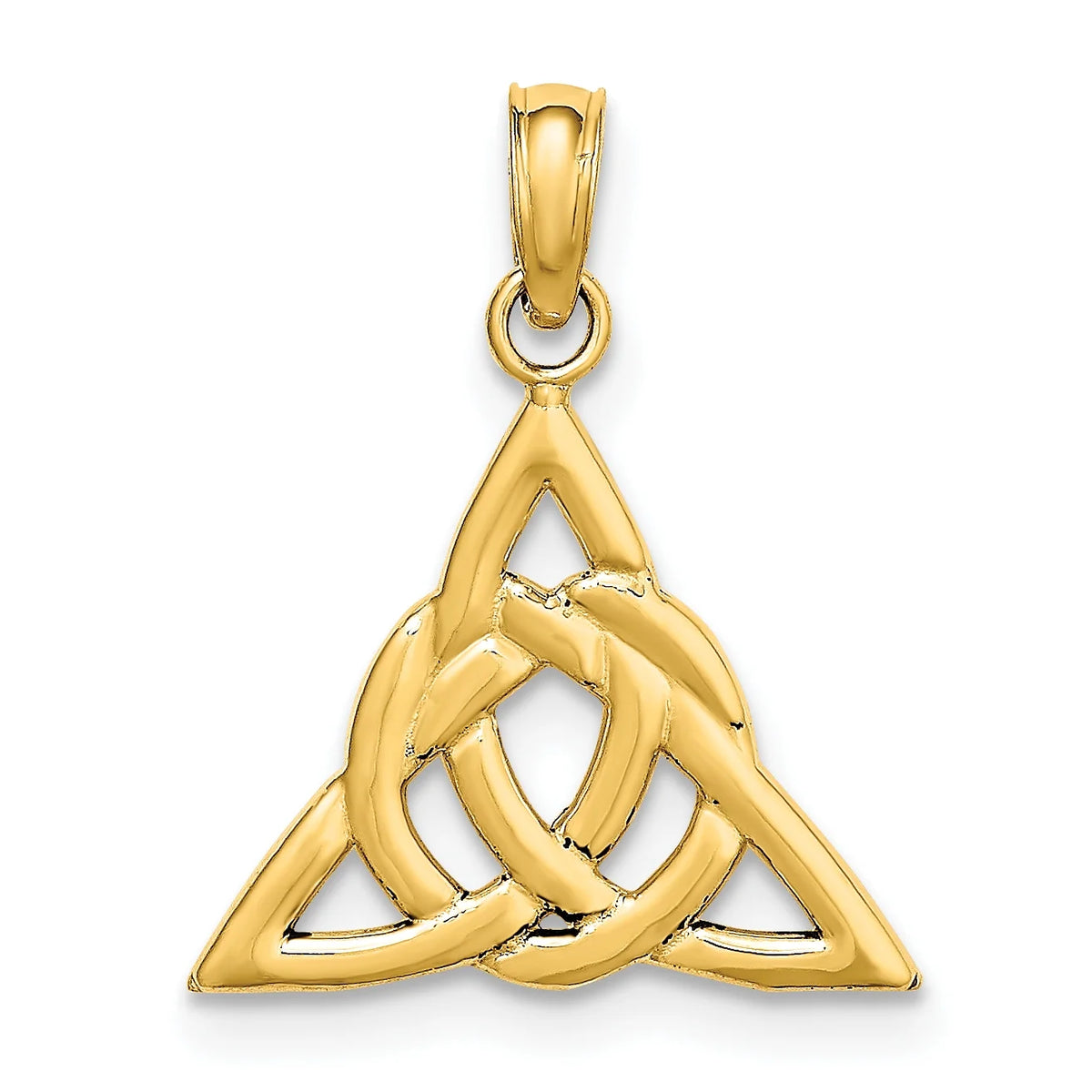 14K Yellow Gold Celtic Trinity Knot Pendant Charm with Rope Chain Necklace 18'' M430