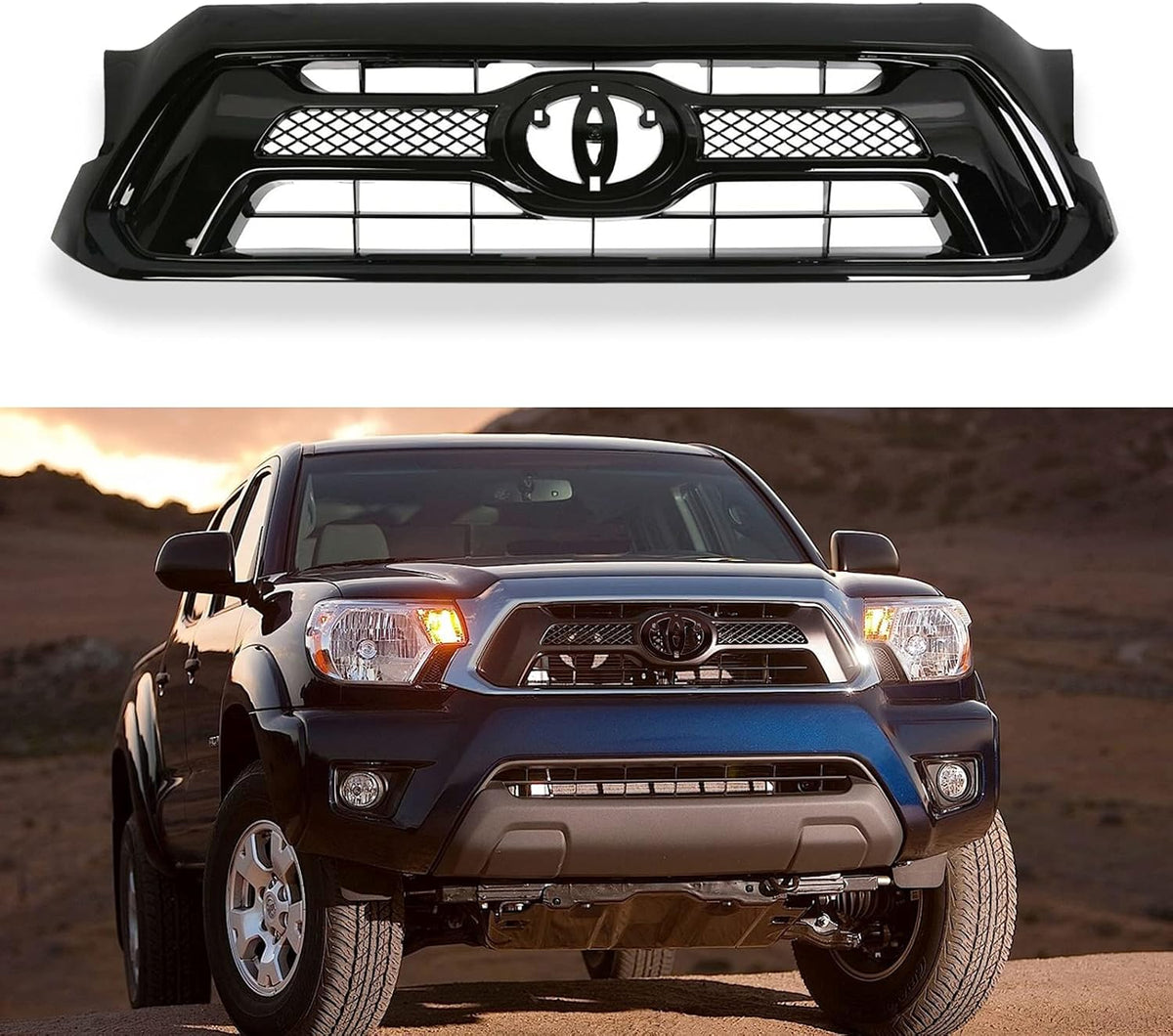 Gloss Black Mesh Front Hood Bumper Grill R9932