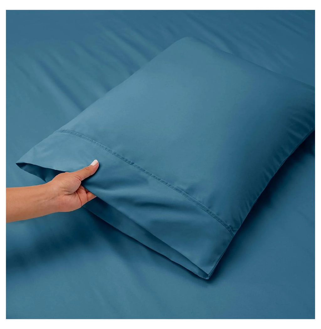 Blue Extra Deep Pocket Queen 4 Piece Sheet Set W4183