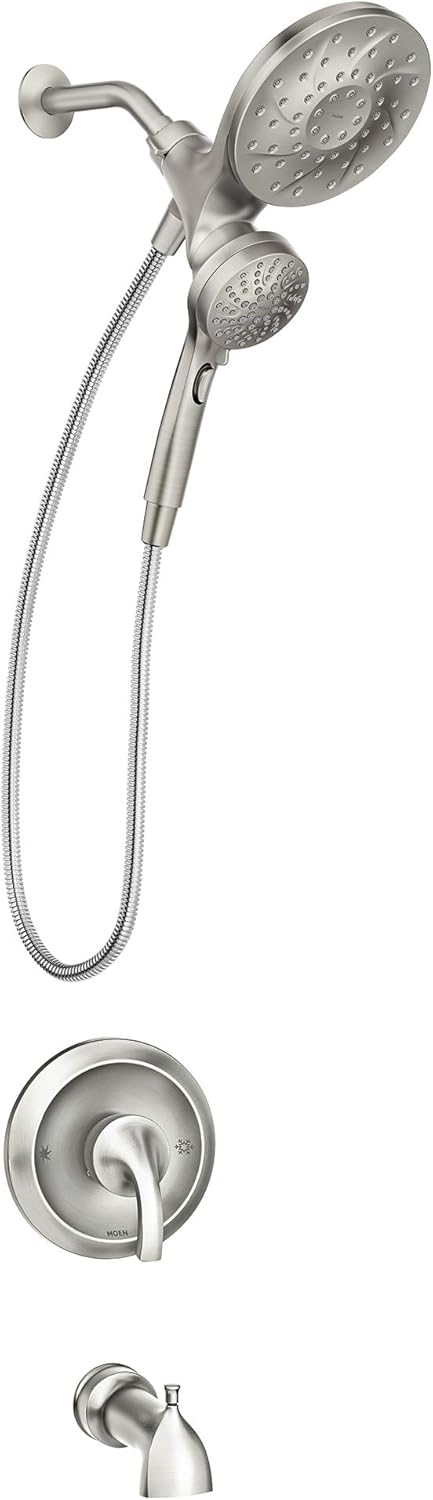 Spot Resist Brushed Nickel Handshower and Rainshower Combo F5146