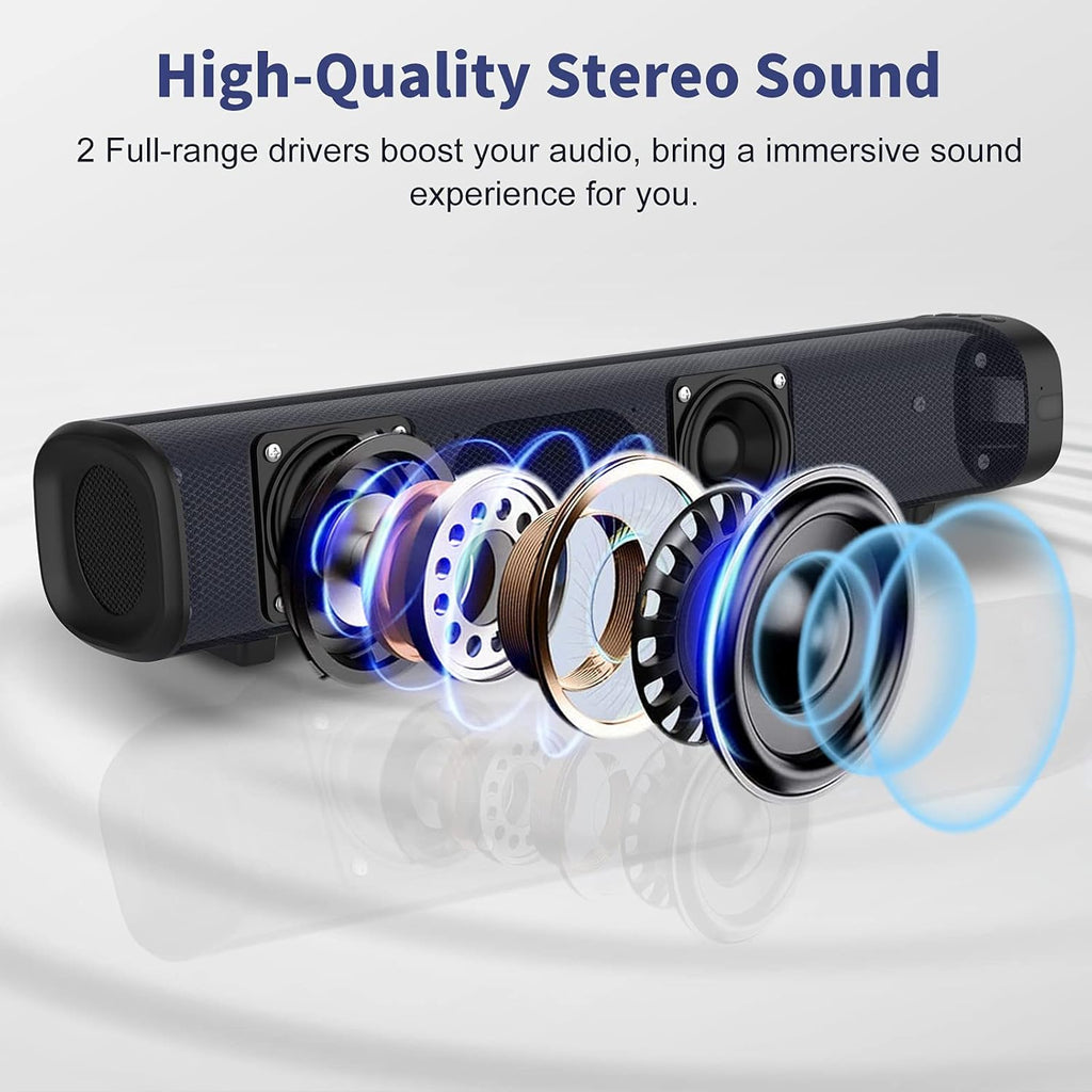 2 Pc 16-Inch Sound Bar with Wireless Bluetooth 5.0 D261037