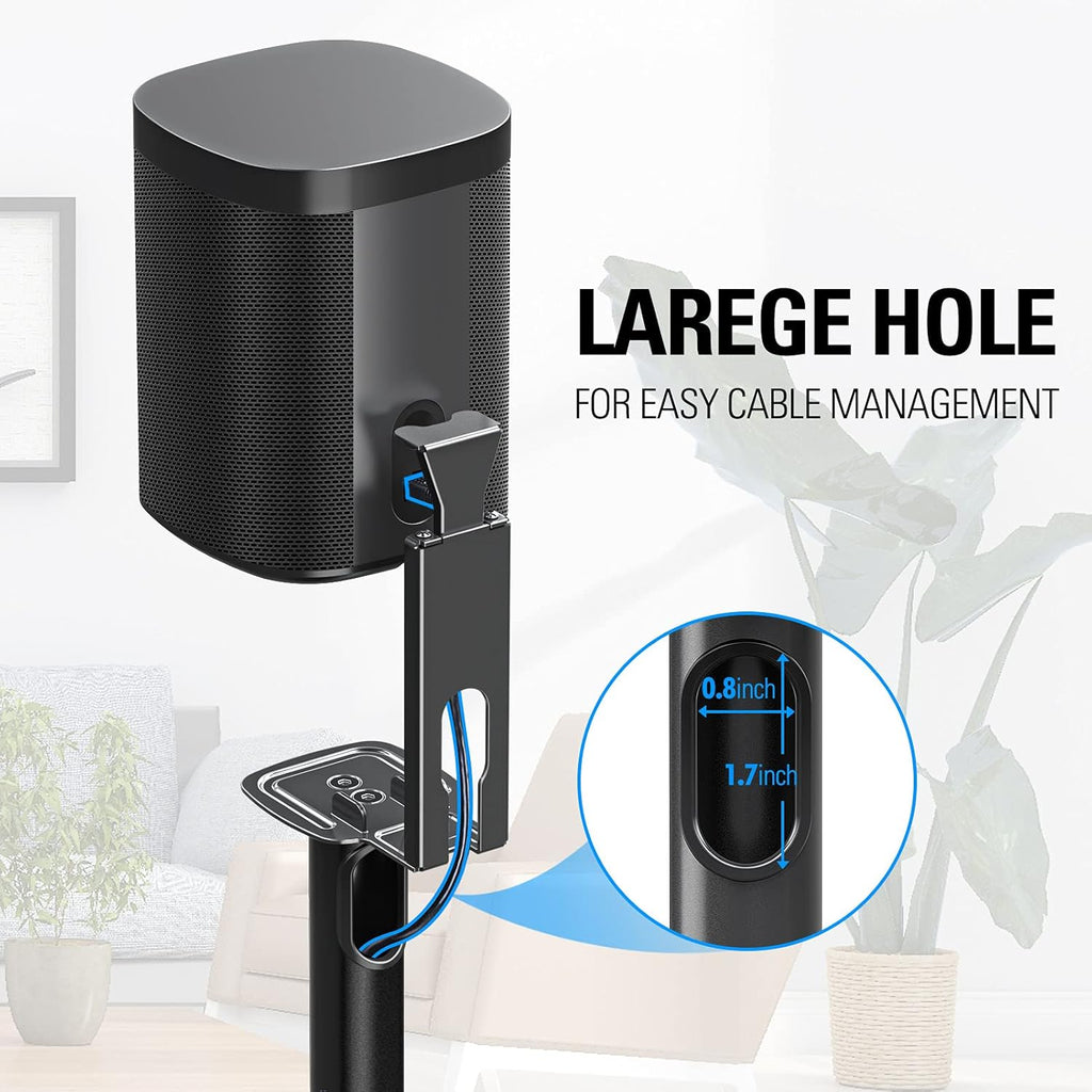 Speaker Stand with Cable Management, Height Adjustable 39.6"-48.3", Pack of 2 Q174742